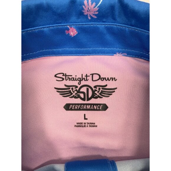 Straight Down Golf Mens Polo Shirt Sz Large Ritz Carlton Laguna Niguel Tropical - Picture 9 of 13